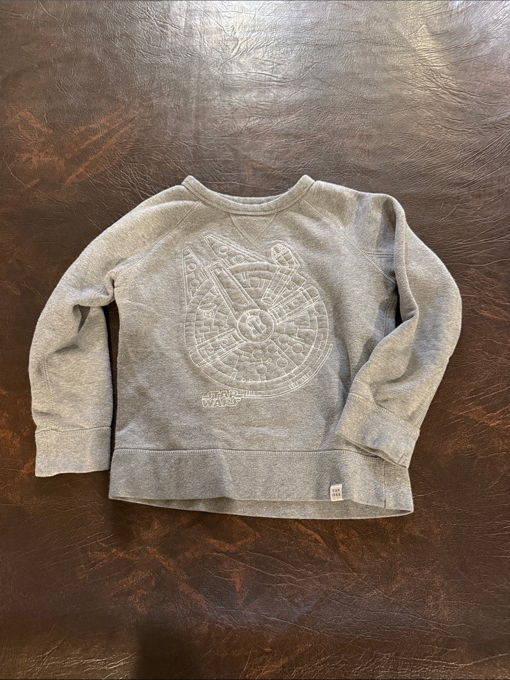 GAP Gray Kids Sweatshirt with Embroidered Millennium Falcon